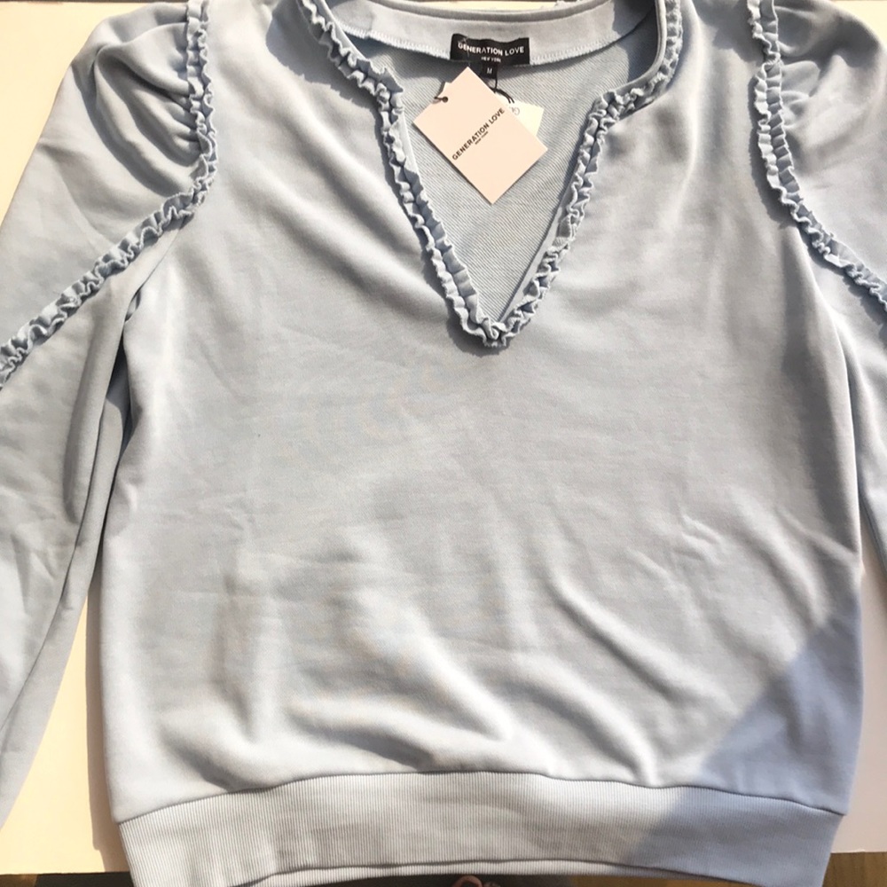 Generation Love Evelyn Sweatshirt Light Blue Size Medium